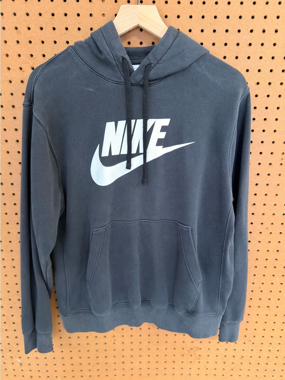 Nike Sportswear Club Fleece Pullover Hoodie Faded Black Big Futura Logo Men's M